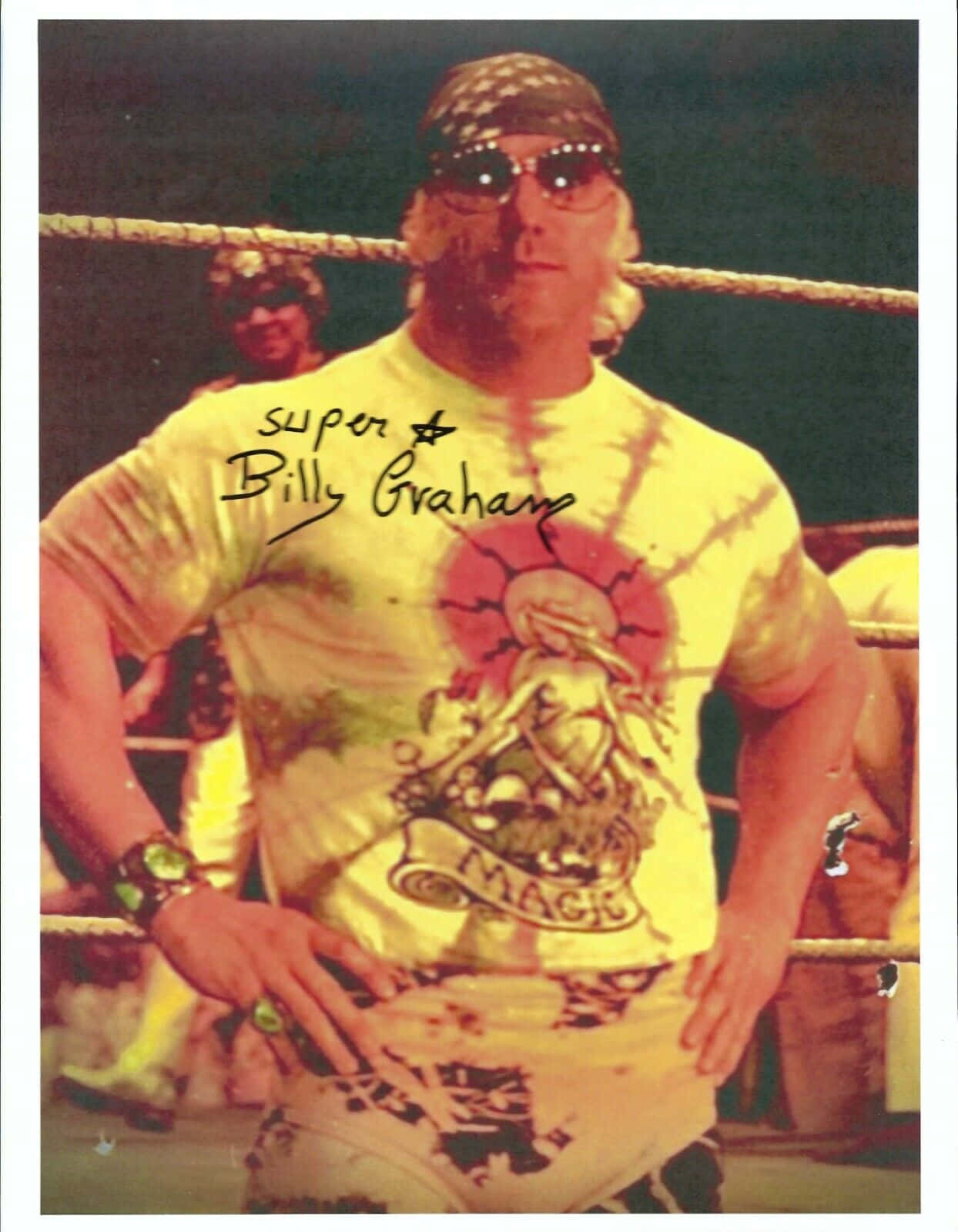 American WWE Champion Billy Graham Retro Medium Wide Shot Wallpaper