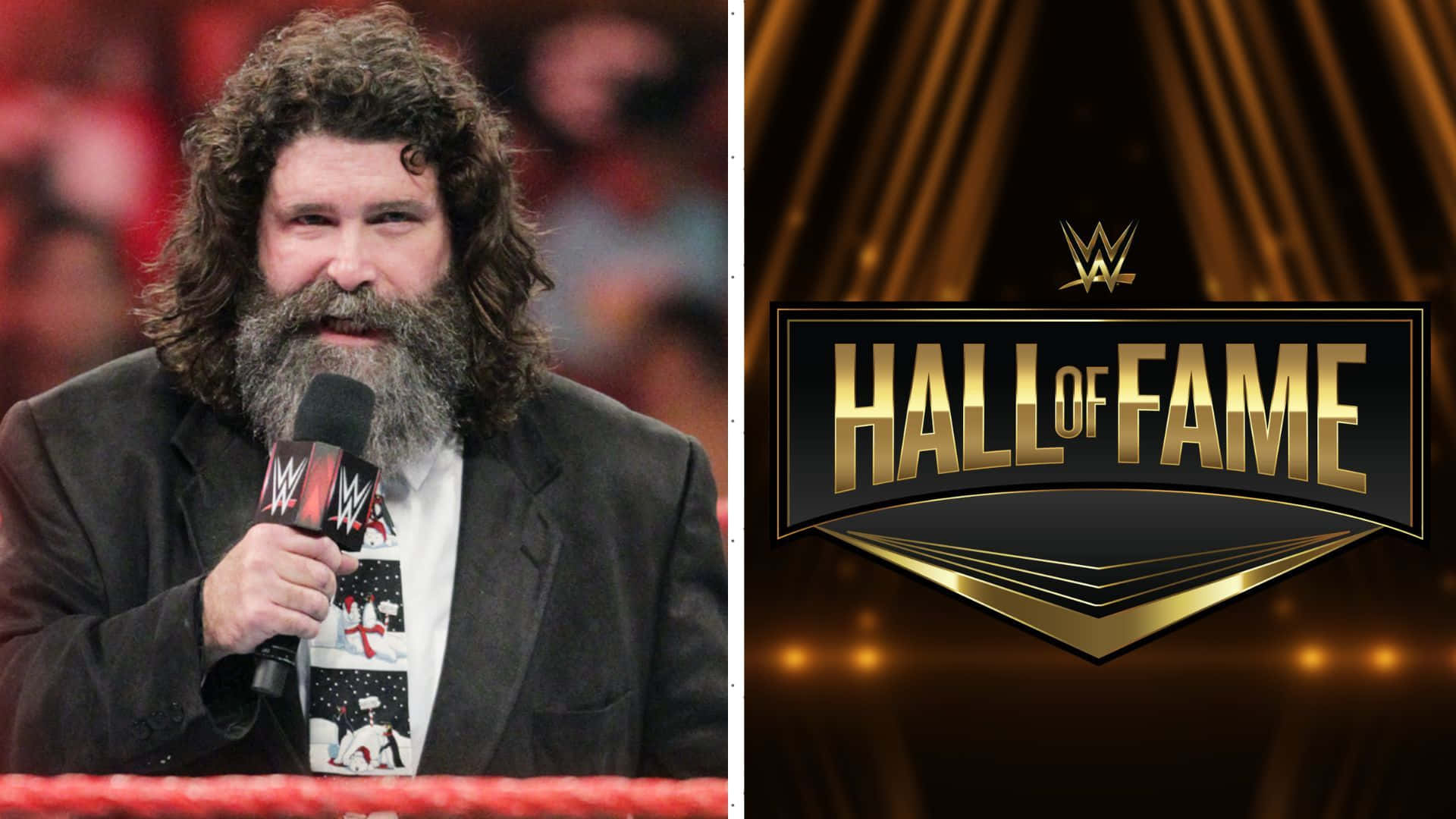 Amerikanske WWE Hall Of Famer Mick Foley præsenterer farverigt tapet af geranier Wallpaper