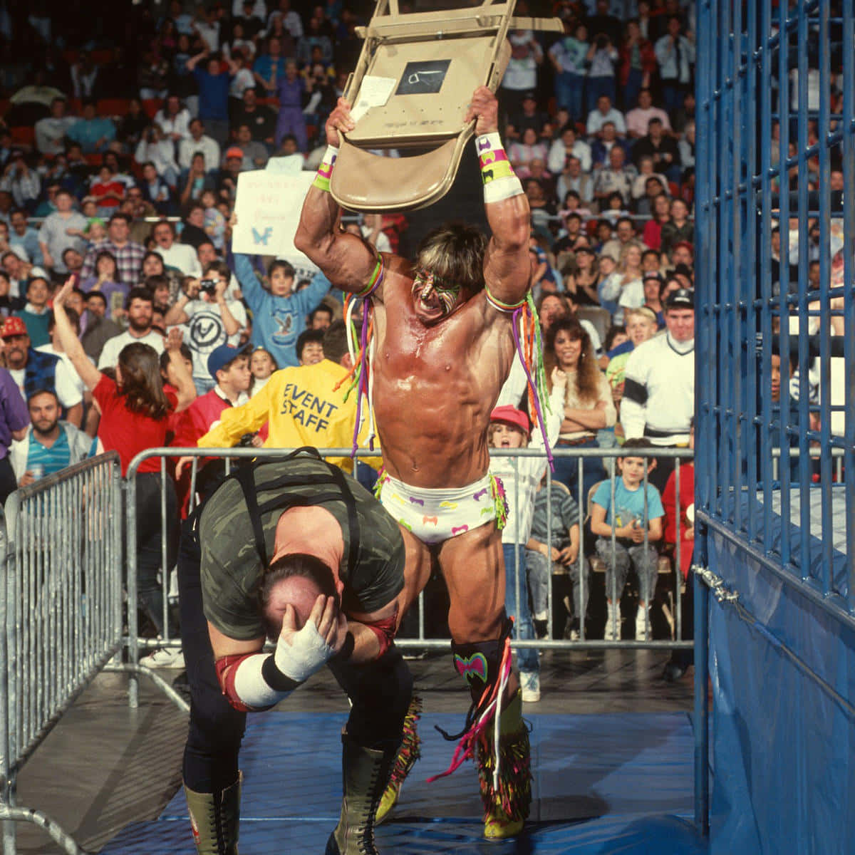 Amerikansk WWF Wrestler Ultimate Warrior Havoc Fotografi 3D Wallpaper Wallpaper
