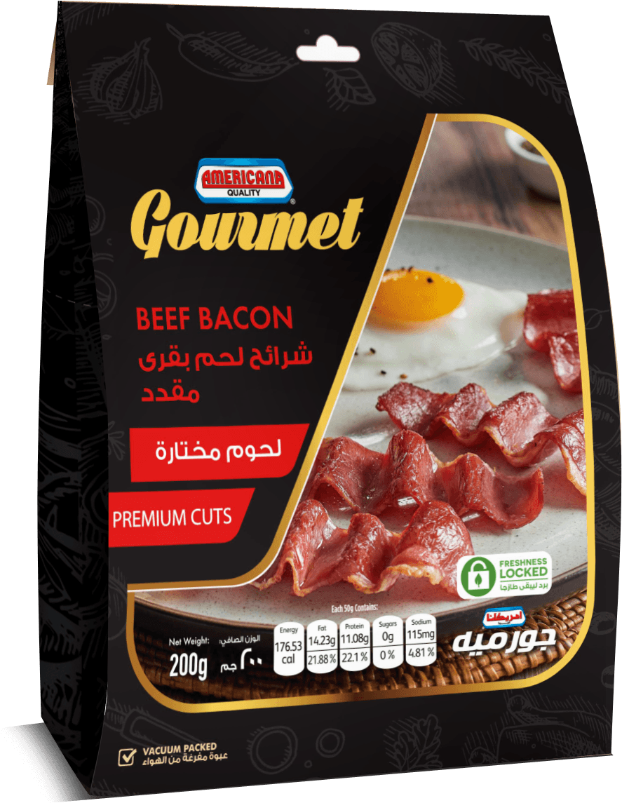 Americana Gourmet Beef Bacon Package PNG