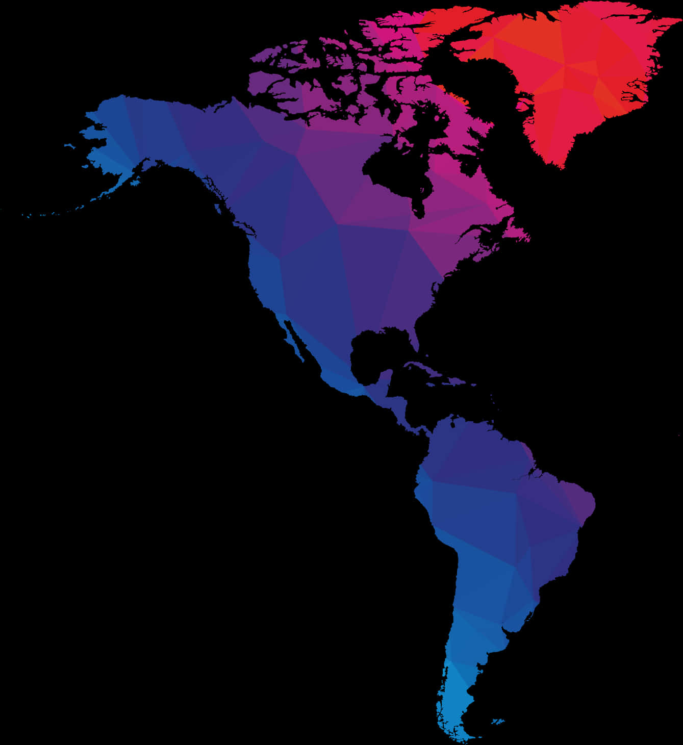 Colorful North America Map PNG