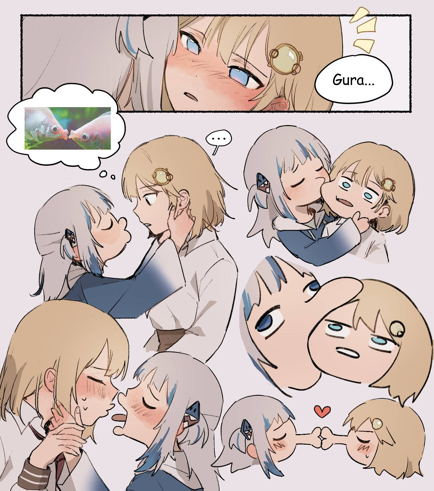 AmeSame Girls Kissing Comic Wallpaper