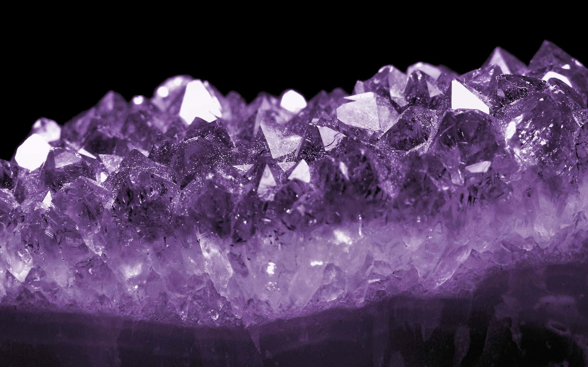 Close-up of Beautiful Amethyst Crystal Cluster