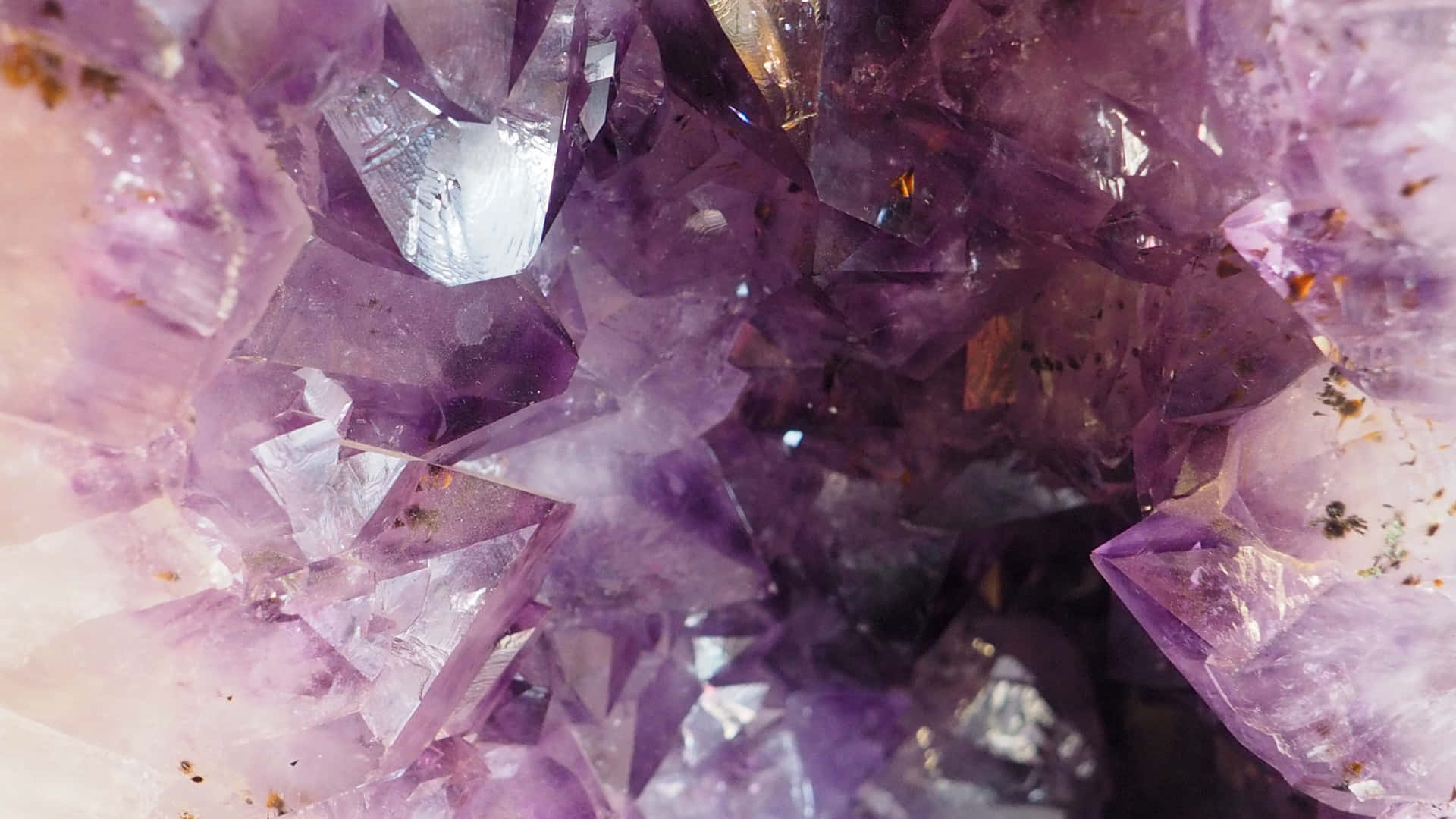Close-up Amethyst Geode Crystals