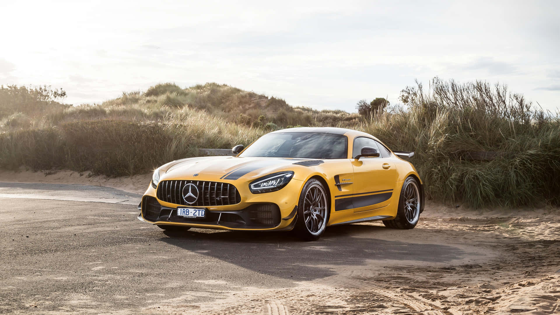 Yellow Mercedes Amg Gt R Background