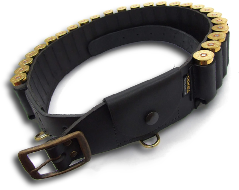 Ammunition Belt Black Leather PNG