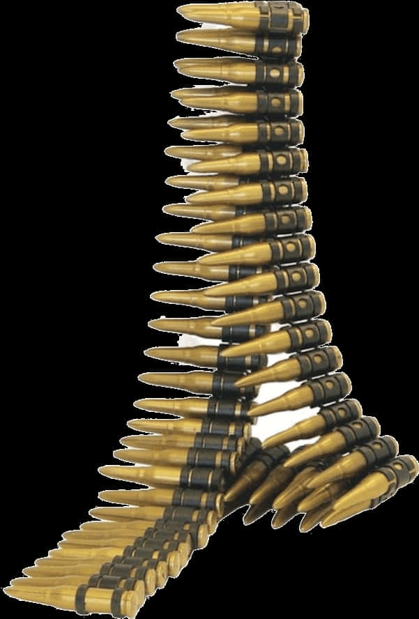 Ammunition Belt Curving Upward PNG