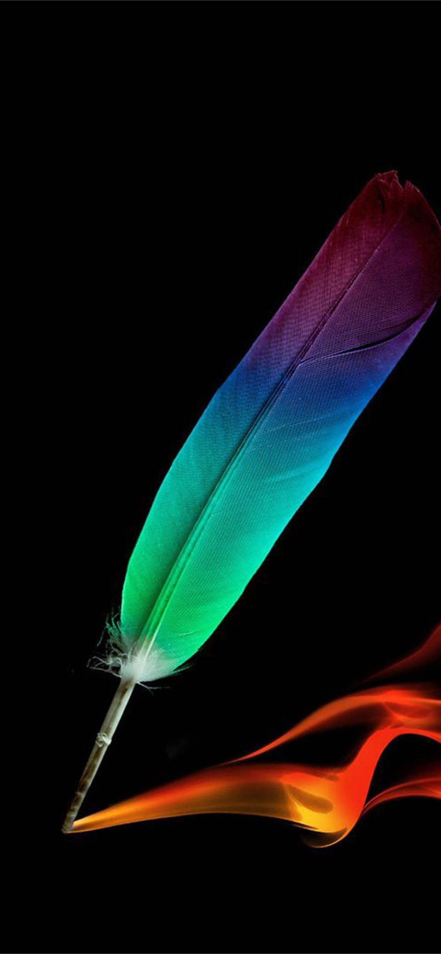 AMOLED Android Colorful Quill Wallpaper