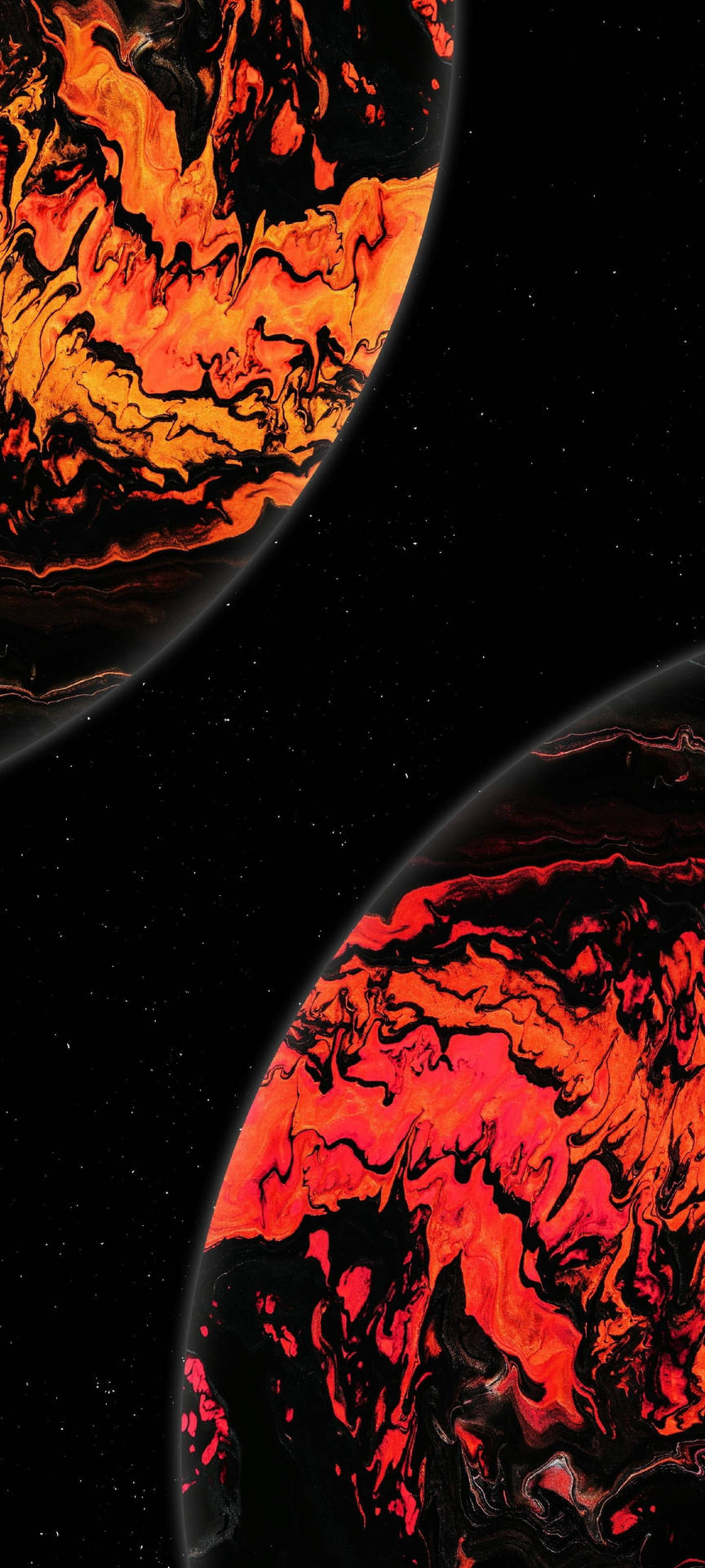 Amoledandroid Röd Svart Planeter Wallpaper