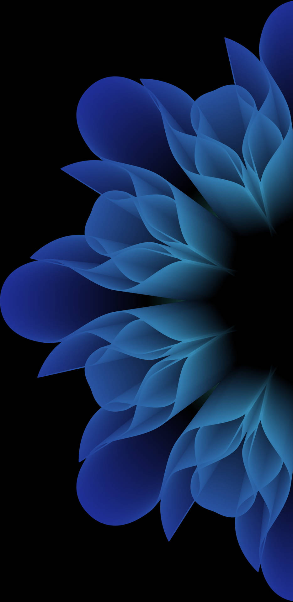 AMOLED Android Solid Pastel Blue Flower Wallpaper