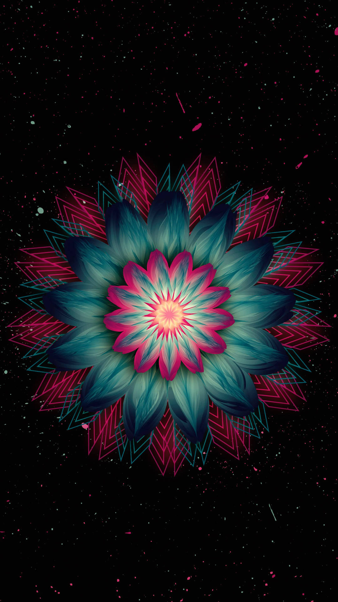 Amoled Flower Mandala Wallpaper