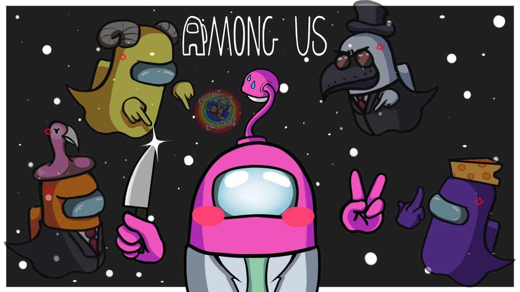 Among Us Aesthetic Pink Imposter Background