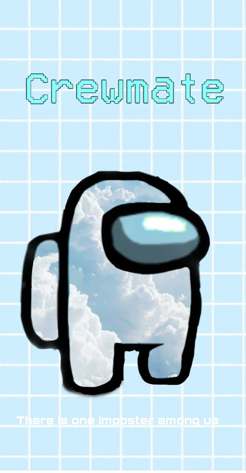 Crewmate - A Cartoon Character With A Cloud In The Sky Wallpaper