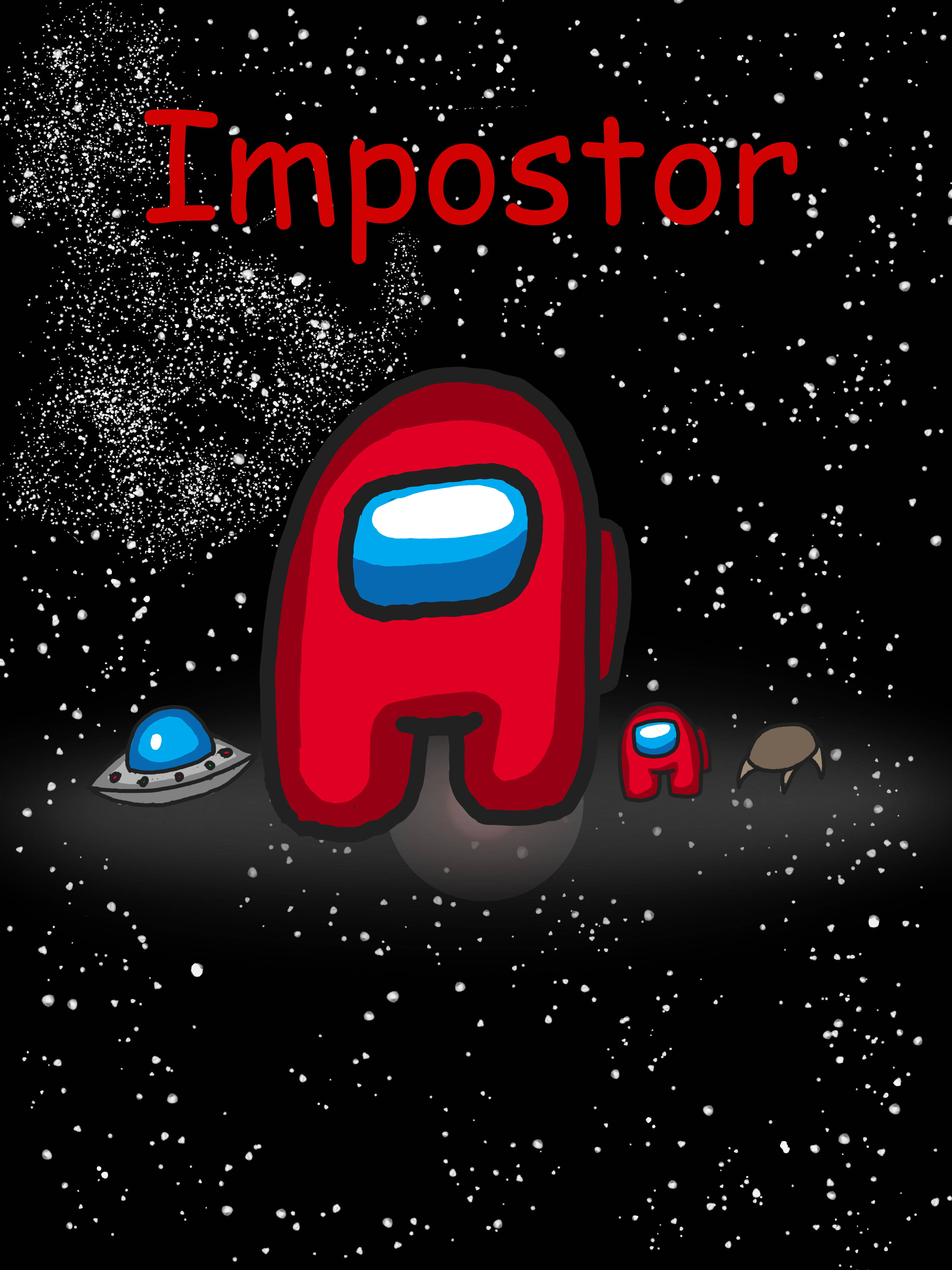 Caption: Among Us Impostor - A Game of Deception and Intrigue Wallpaper