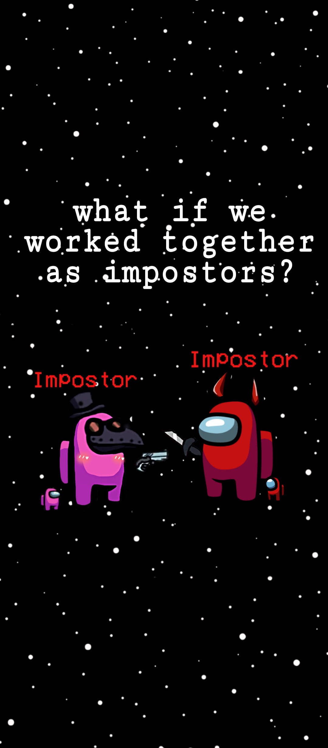 Among Us Impostor Teamwork Wallpaper