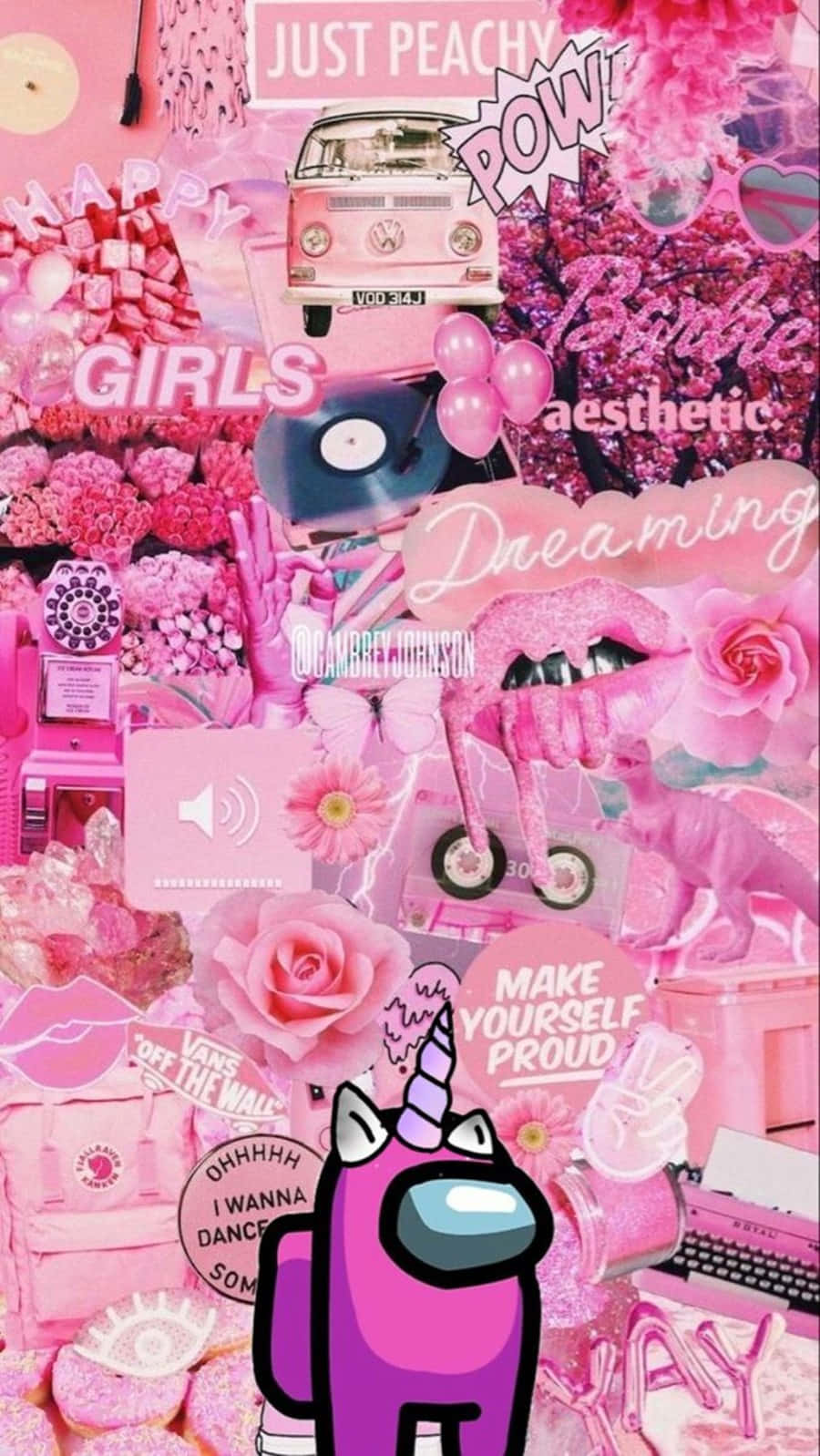 "It's Always Fun To Play With Friends In Among Us Pink!" Wallpaper