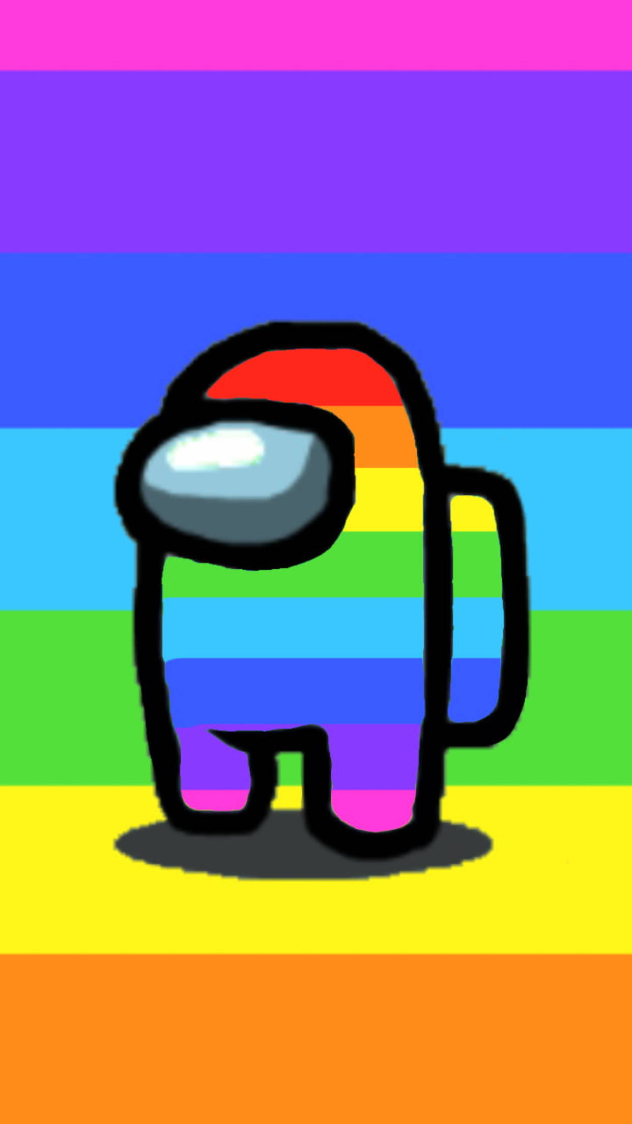 Among Us Rainbow Flag Lgbt Phone Wallpaper