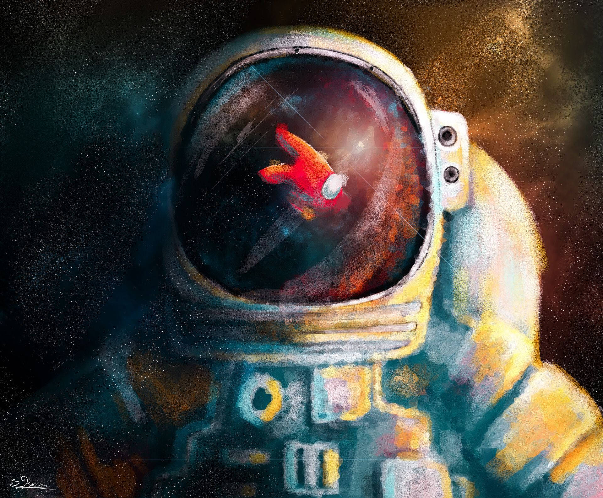Among Us Space Painting Background