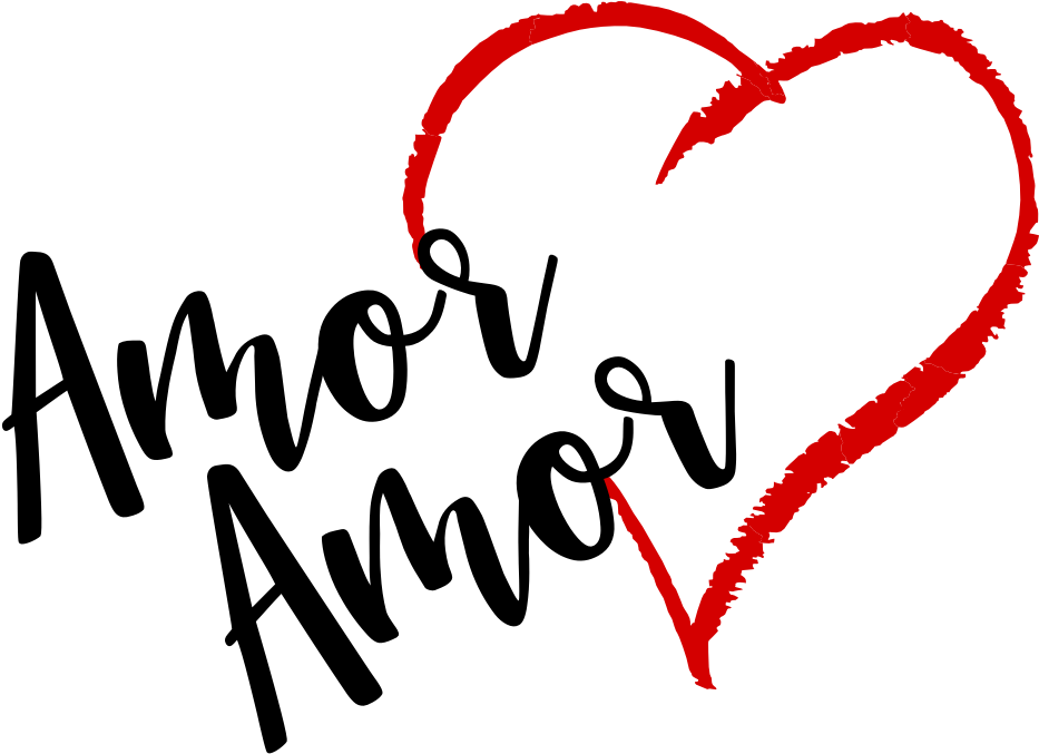 Amor Heart Calligraphy PNG