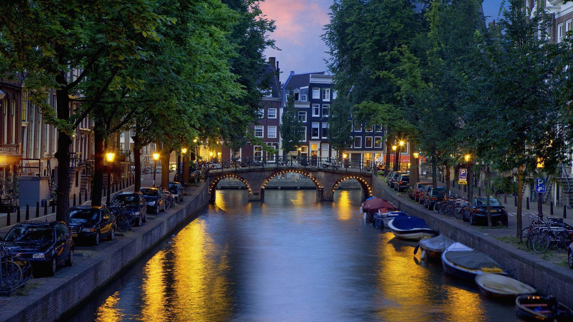 Amsterdam Canal At The Evening Picture