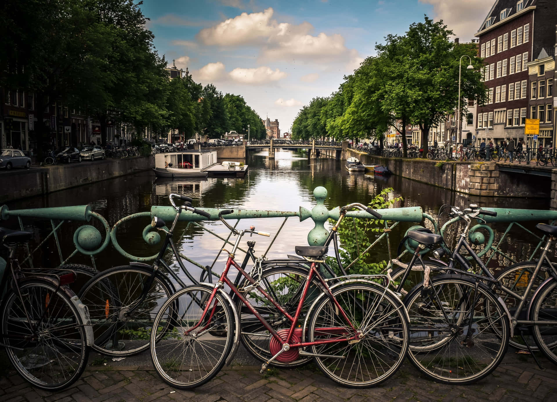 Amsterdam Canal Bicycles Wallpaper