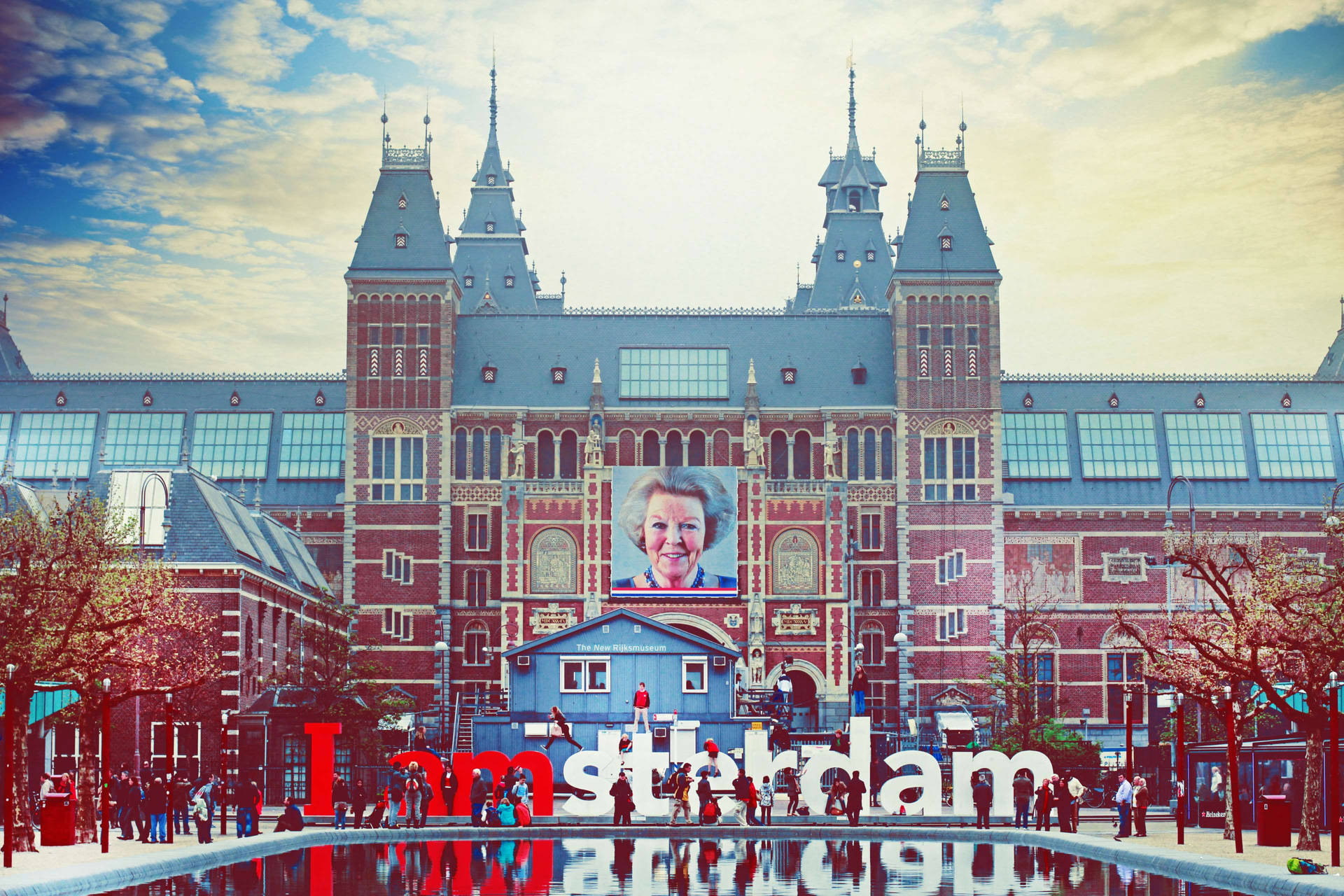 Amsterdam's Rijksmuseum Front View Photography Background
