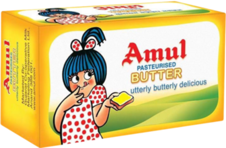 Amul Butter Packagingwith Mascot PNG