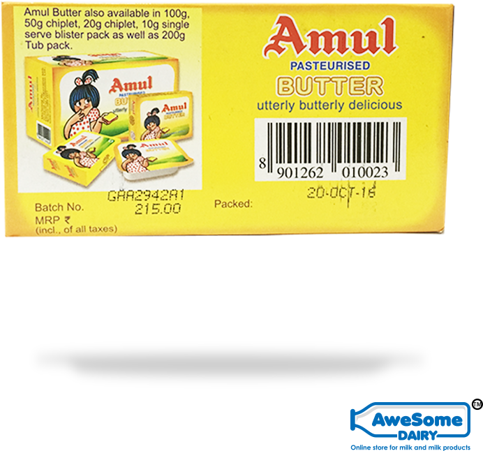 Amul Butter Packet Design PNG