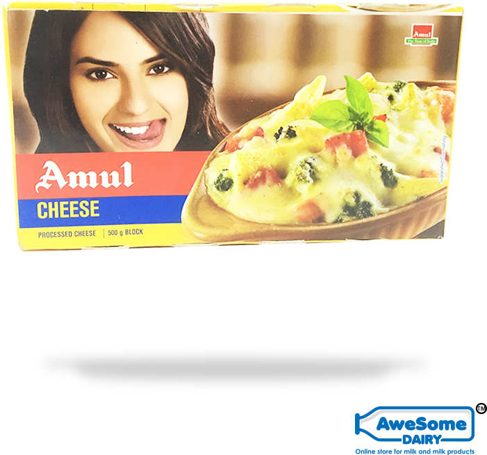 Amul Cheese Processed500g Block Packaging PNG
