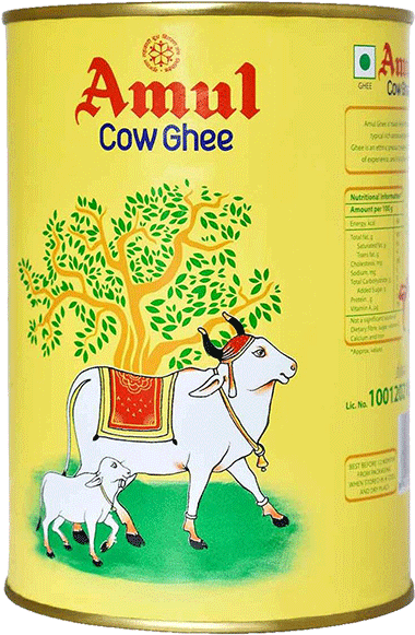 Amul Cow Ghee Tin Packaging PNG