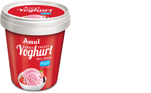 Amul Greek Frozen Yoghurt Very Berry Container PNG