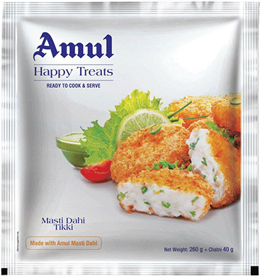 Amul Happy Treats Masti Dahi Tikki Packaging PNG