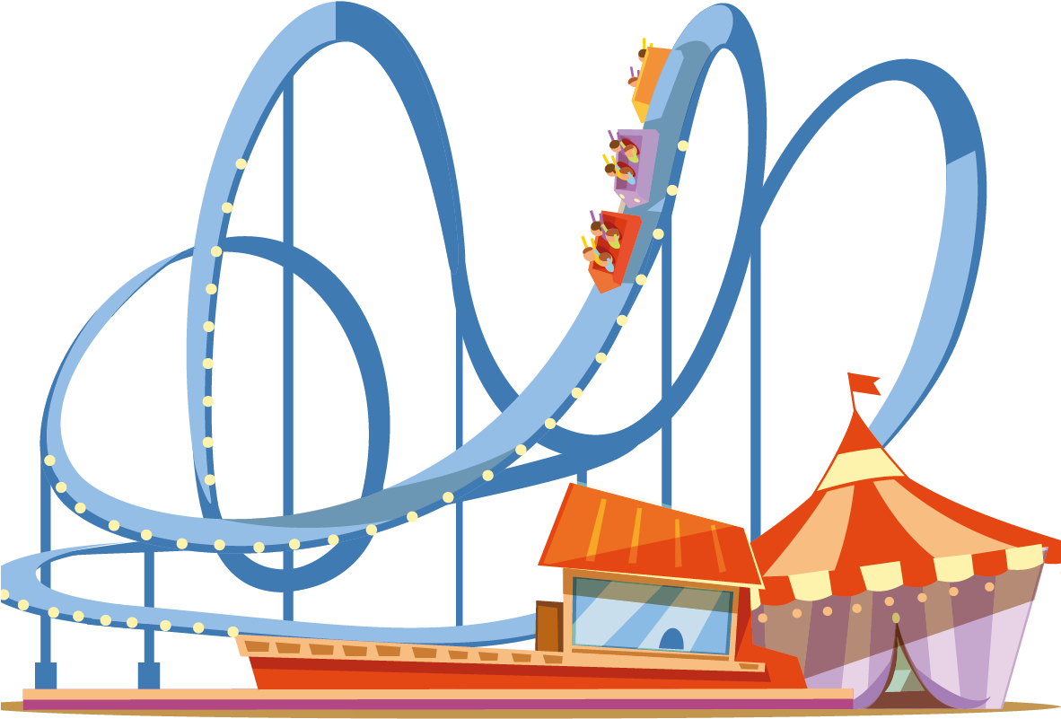 Download Amusement Park Roller Coaster Illustration | Wallpapers.com