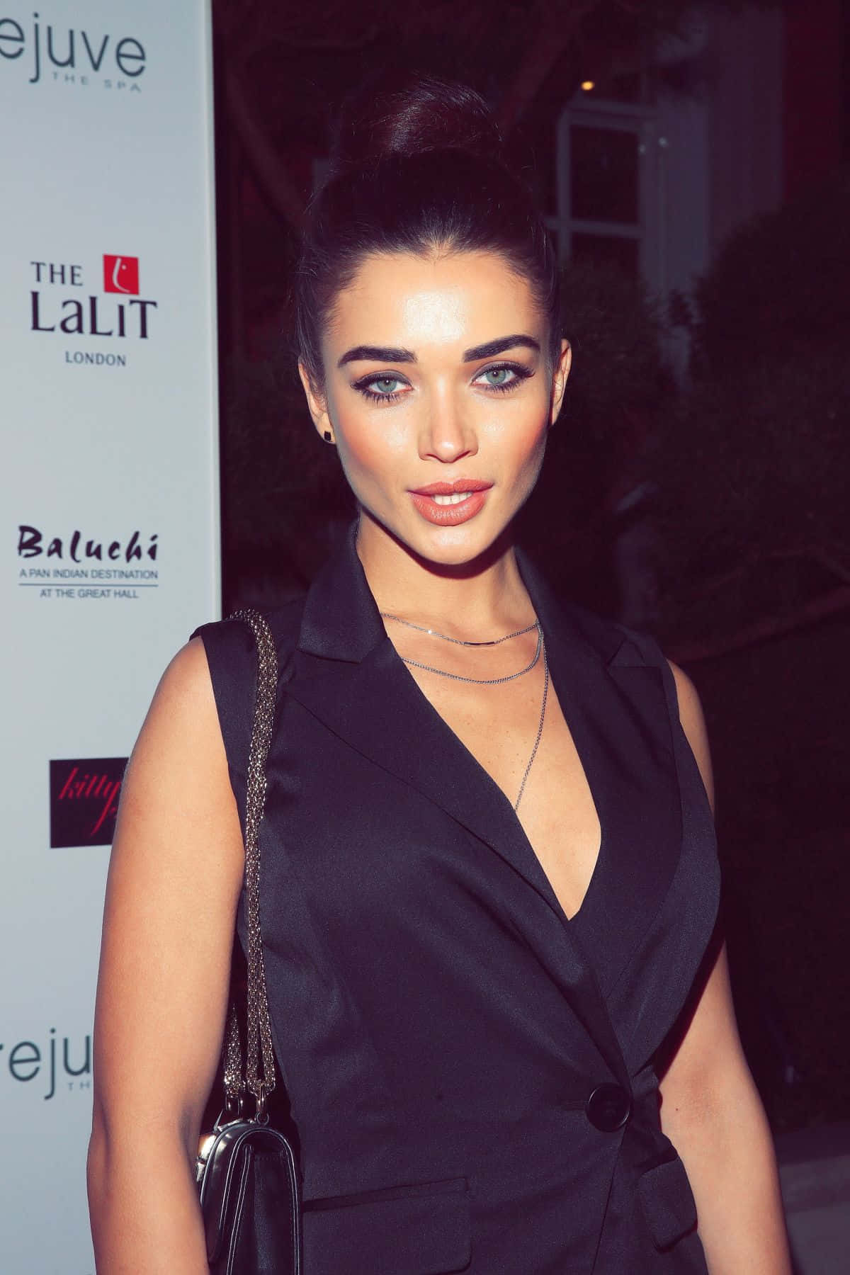 Amy Jackson Black Attire Event Wallpaper