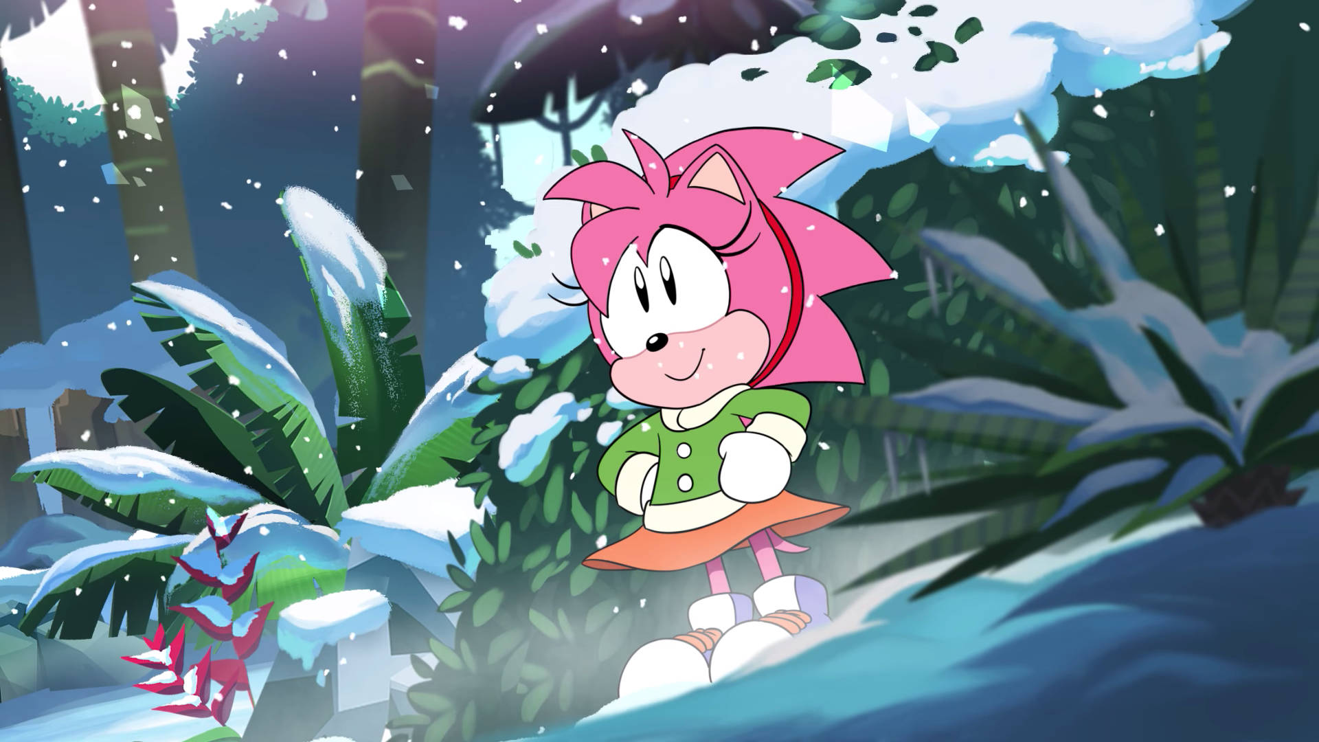 Amy Rose At Snowy Jungle