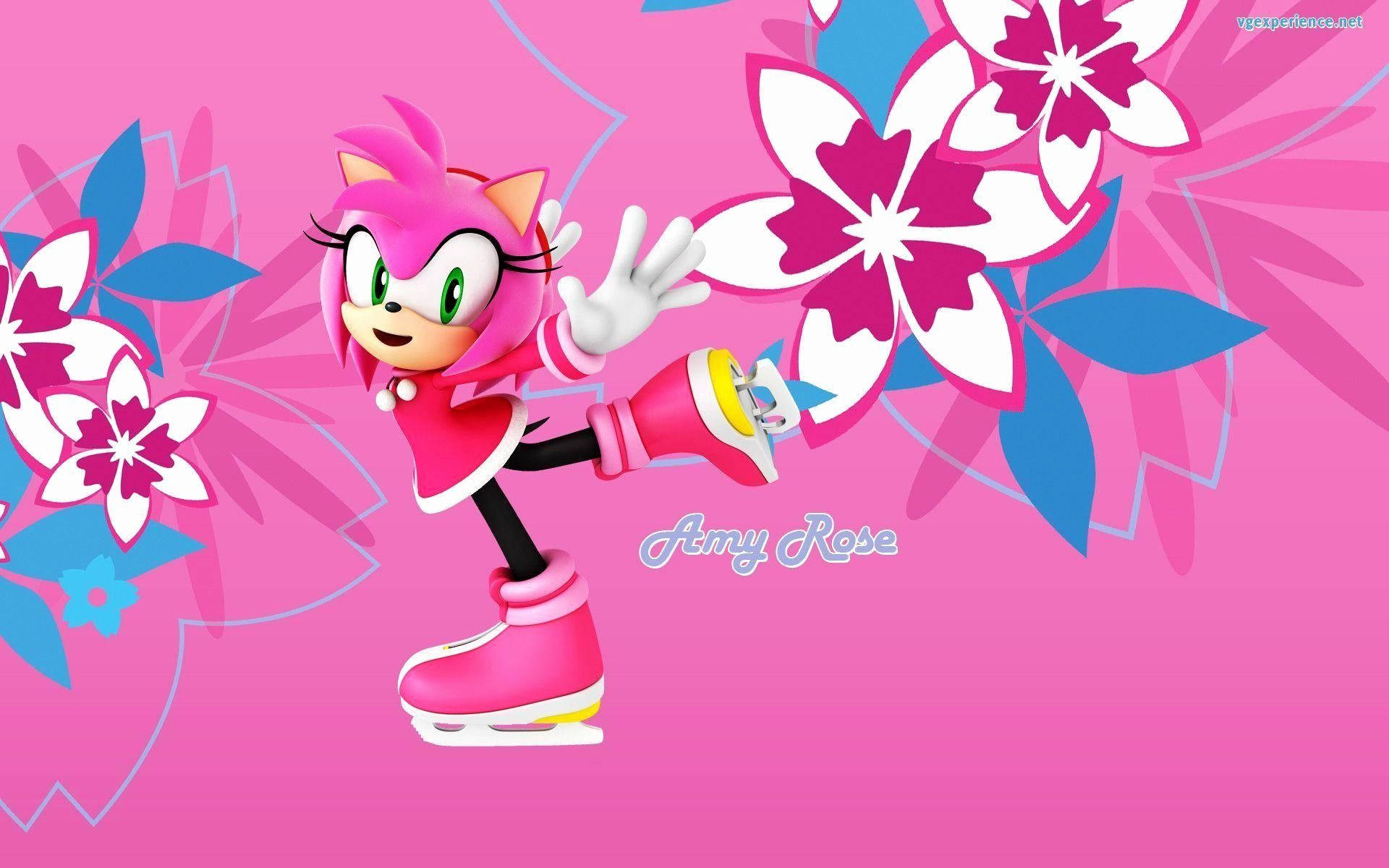 Amy Rose Floral Background Wallpaper