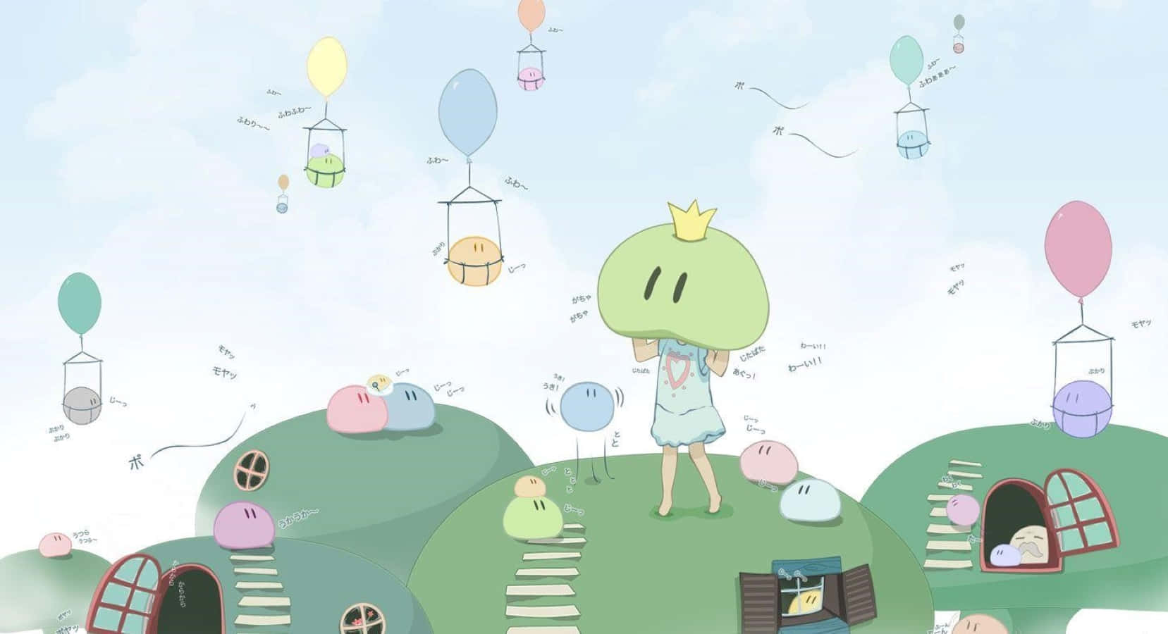 An Adorable Family Of Clannad Dango Characters Wallpaper