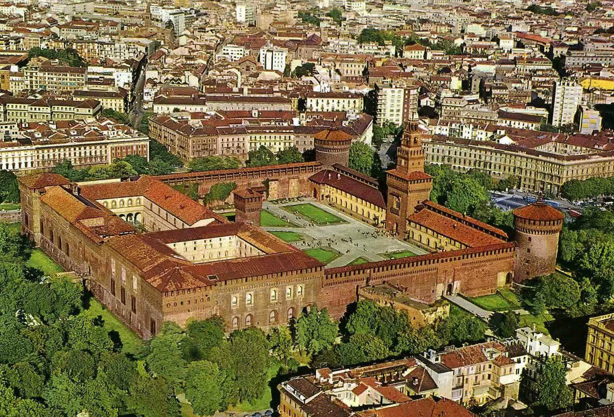 An Aerial Shot Of Castello Sforzesco In Milan Picture