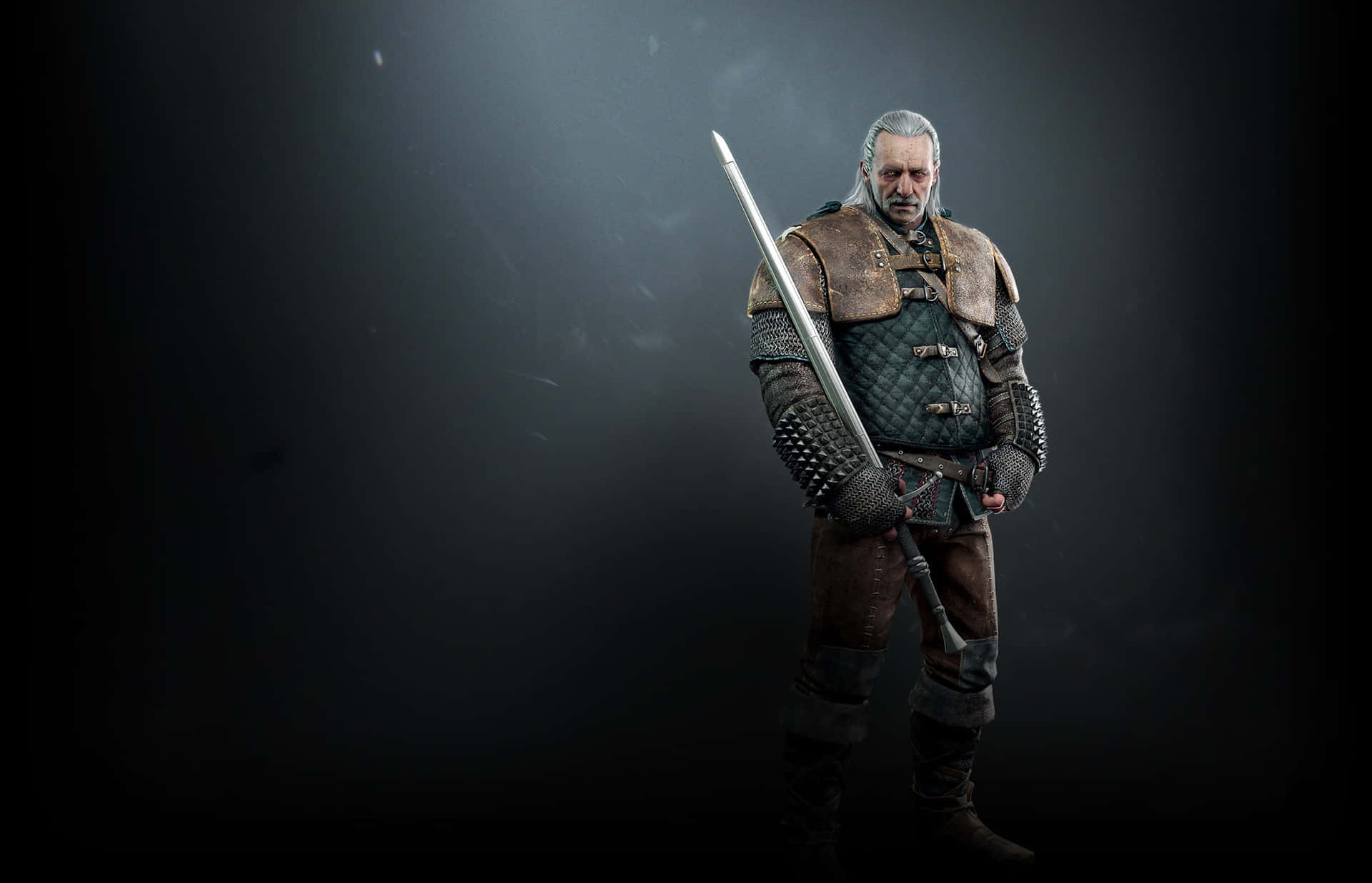 An Elegant Display Of The Witcher's Silver Sword Wallpaper