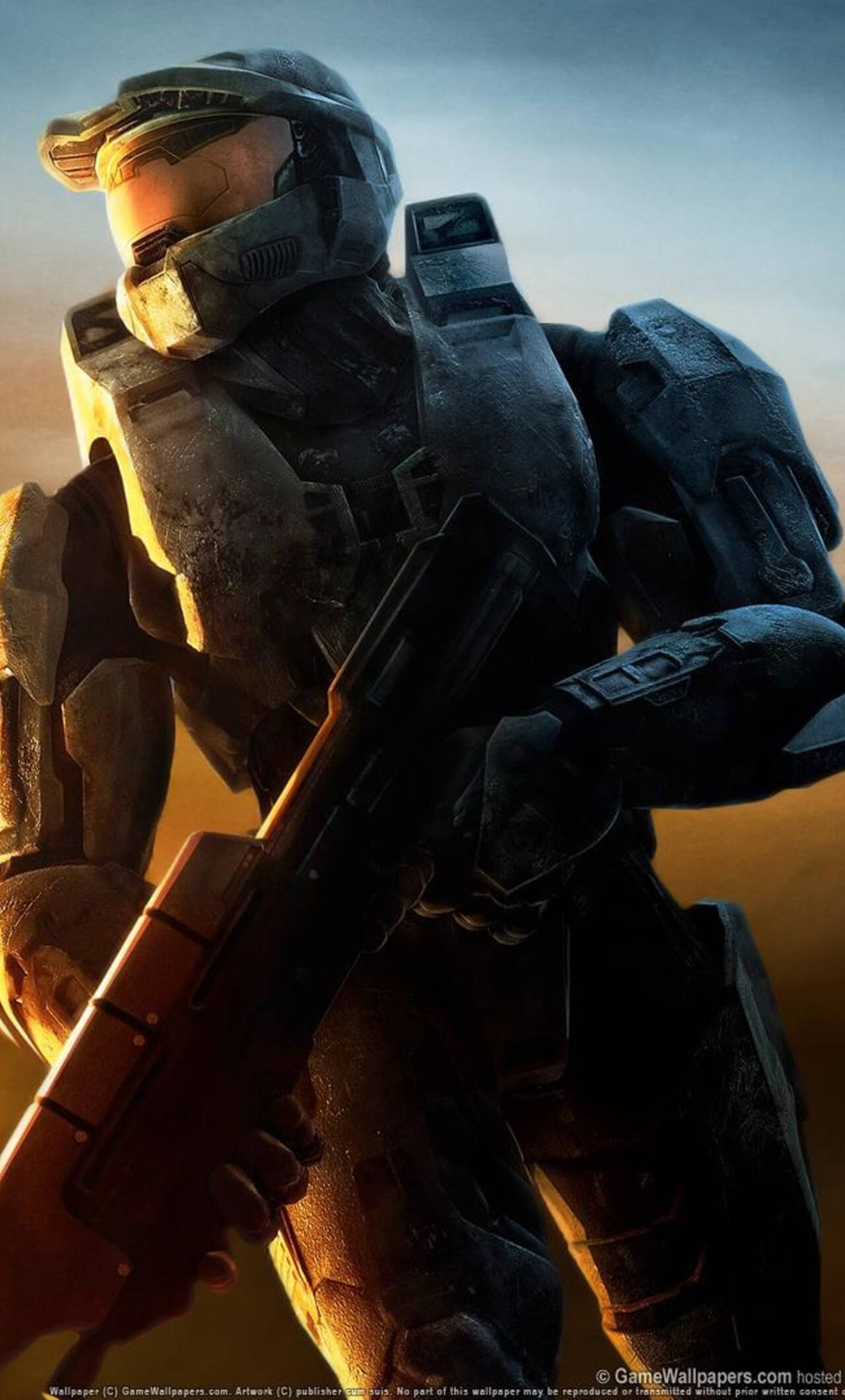 An Intense Moment In Halo 3 With Master Chief Battling Covenant Forces Wallpaper