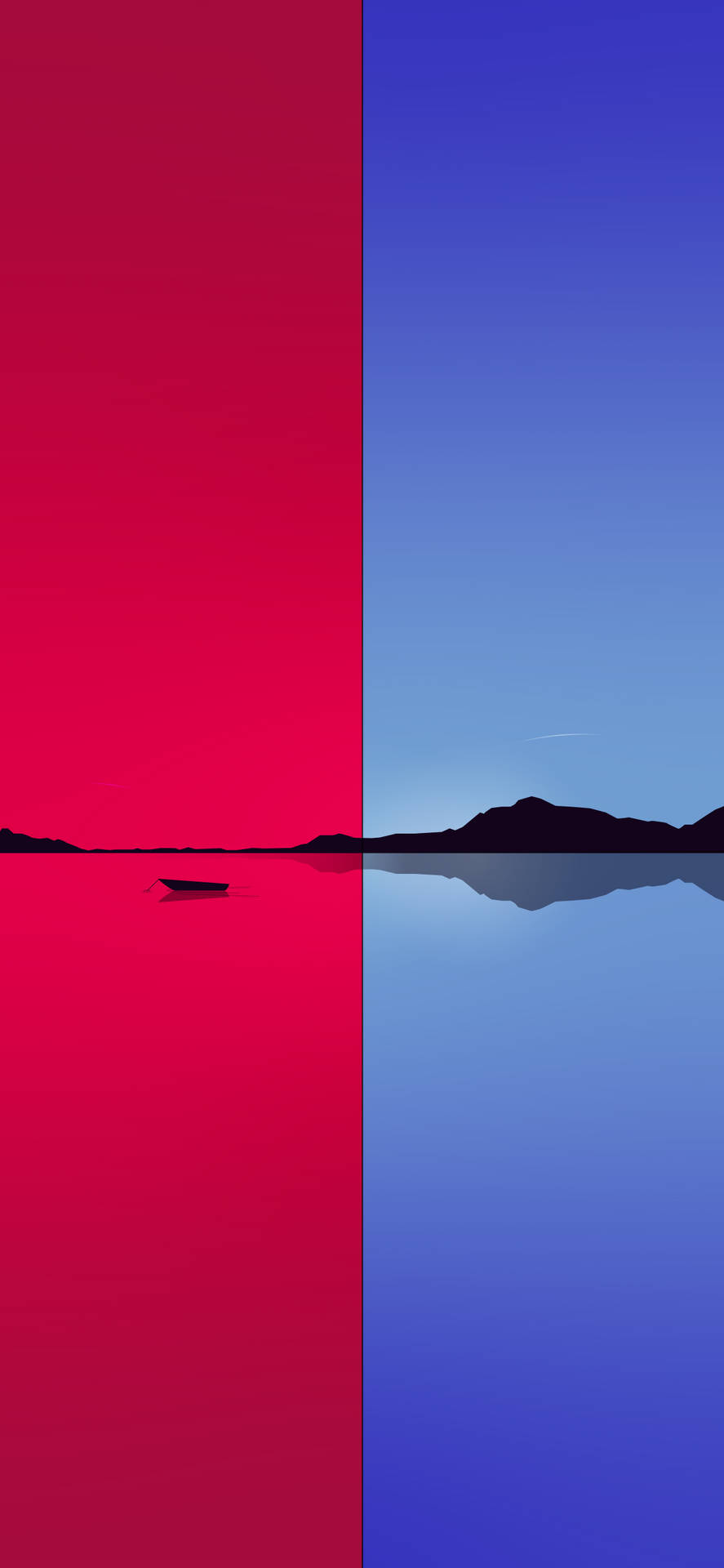 An Island Split In Two Colors Wallpaper