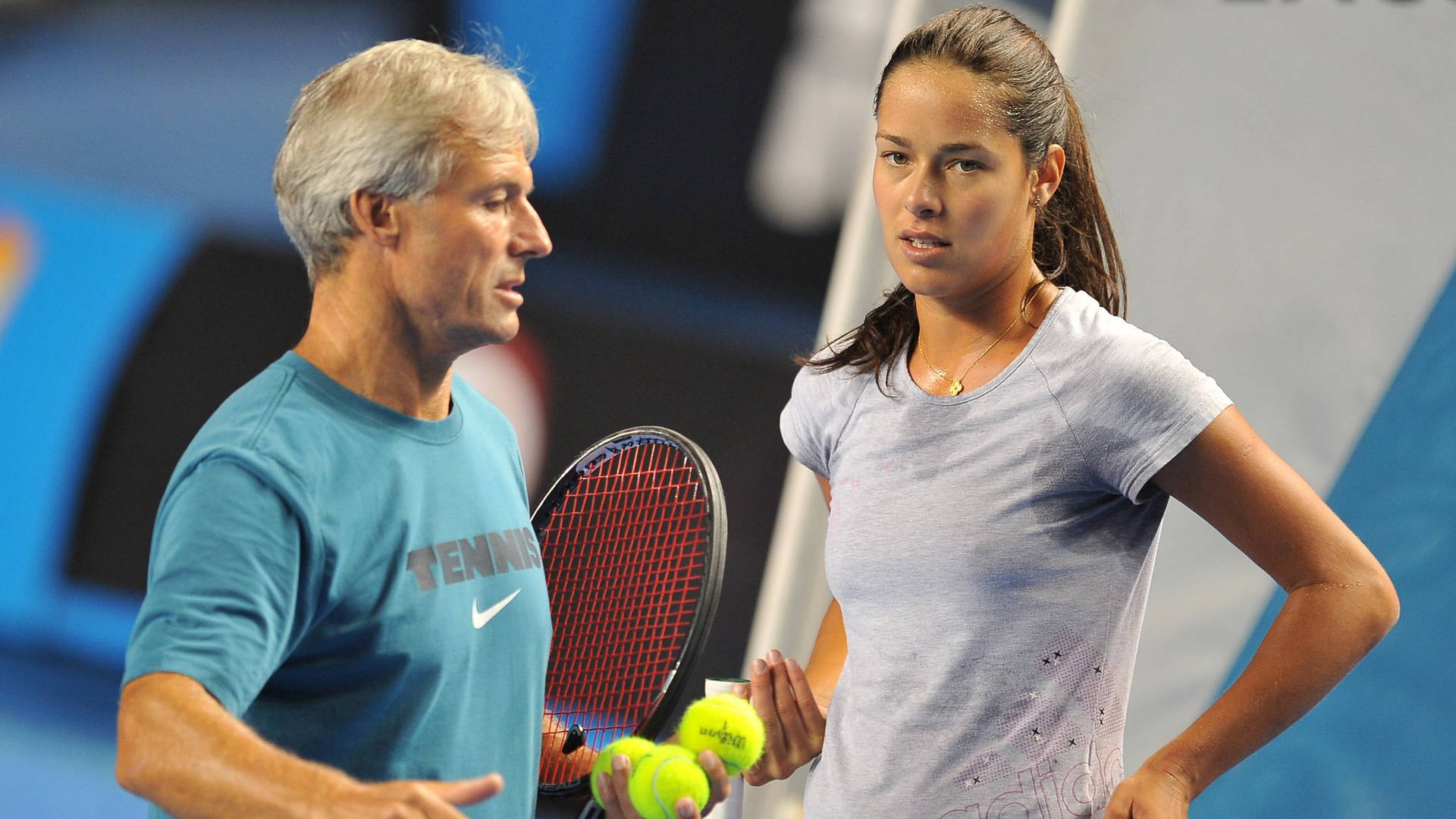 Ana Ivanovic With Her Coach Wallpaper