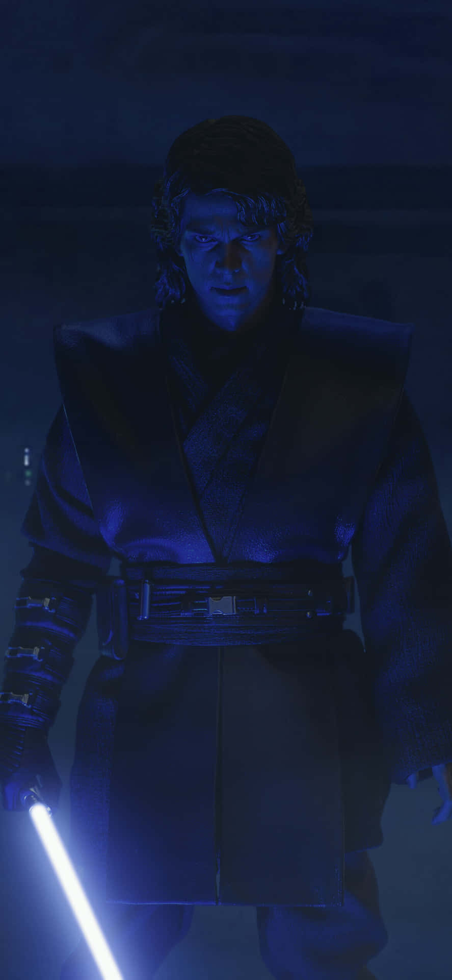 Anakin Skywalker Blue Lightsaber Glow Wallpaper