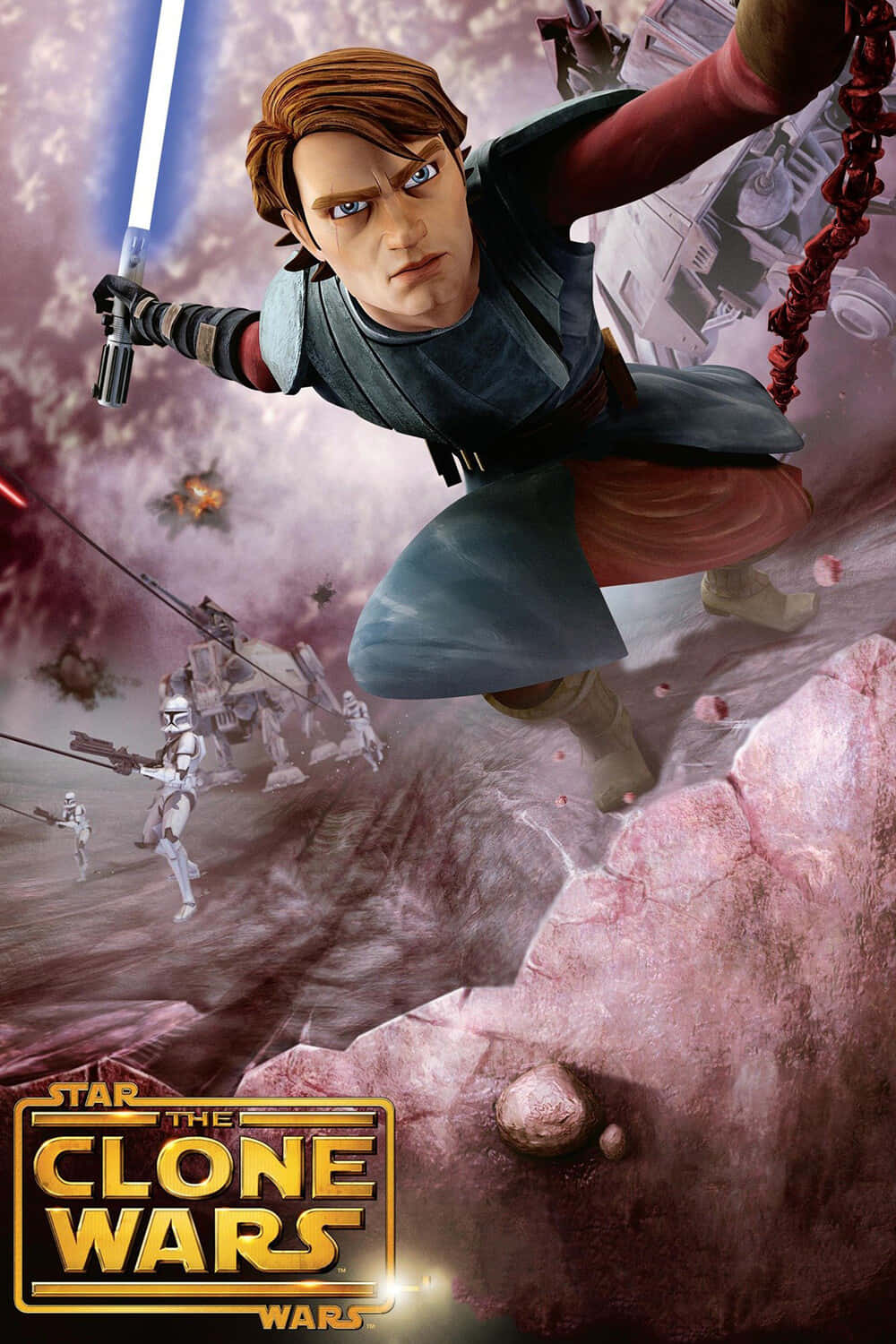 Anakin Skywalker Clone Wars Action Wallpaper