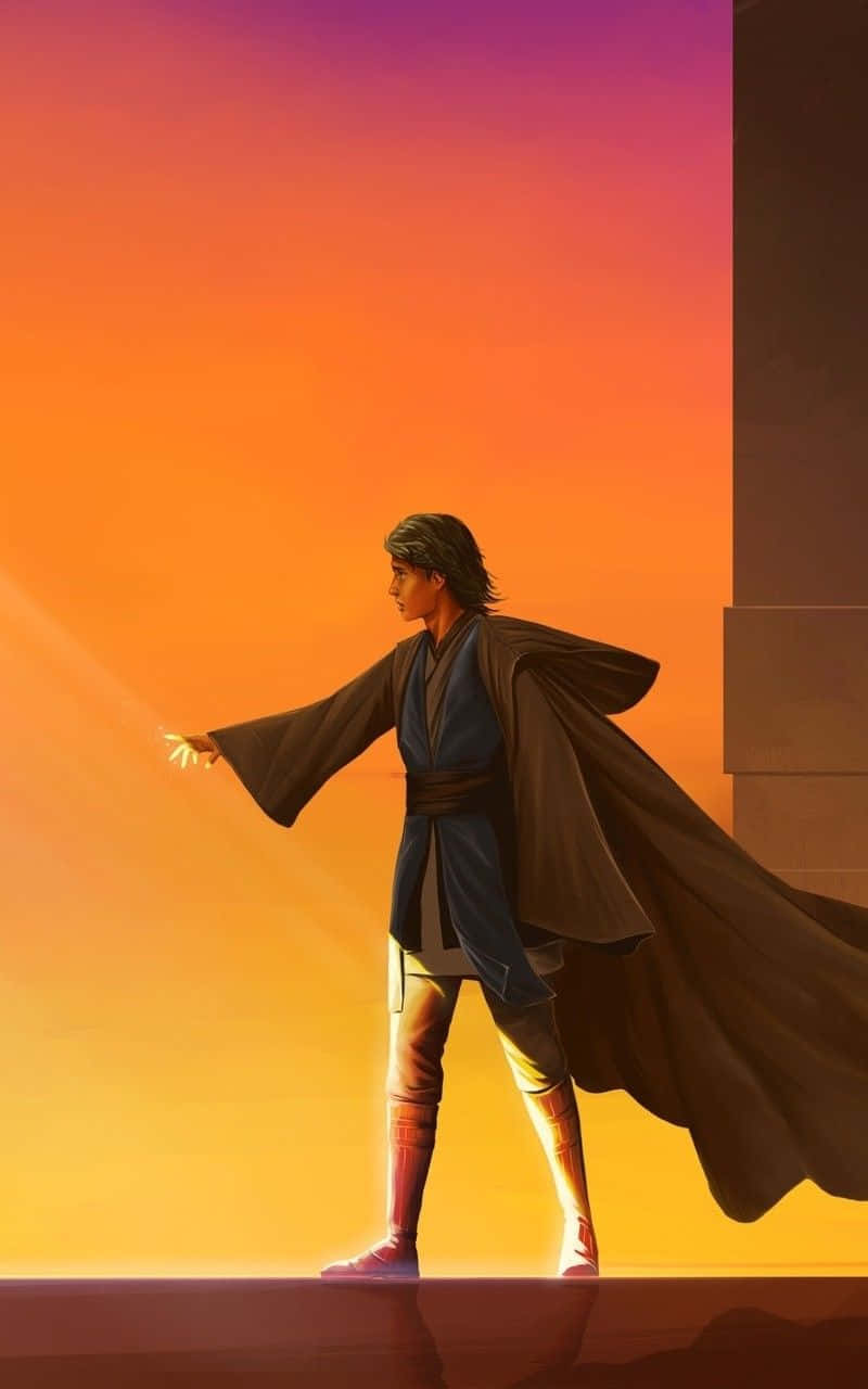Anakin Skywalker Sunset Illustration Wallpaper