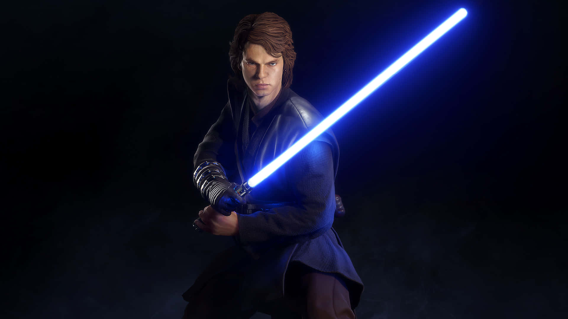 Anakin Skywalker With Lightsaber Wallpaper