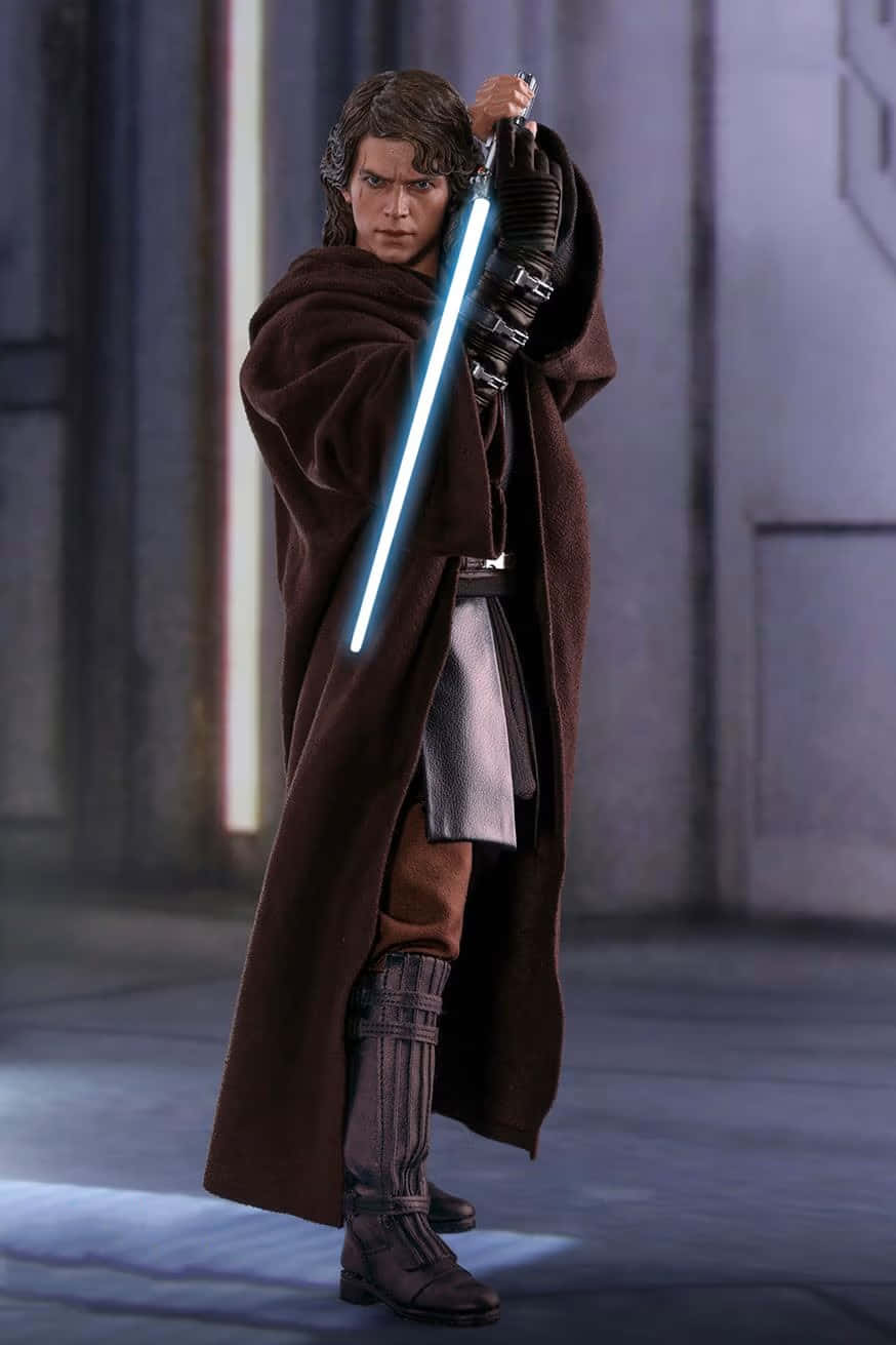 Anakin Skywalker With Lightsaber Wallpaper