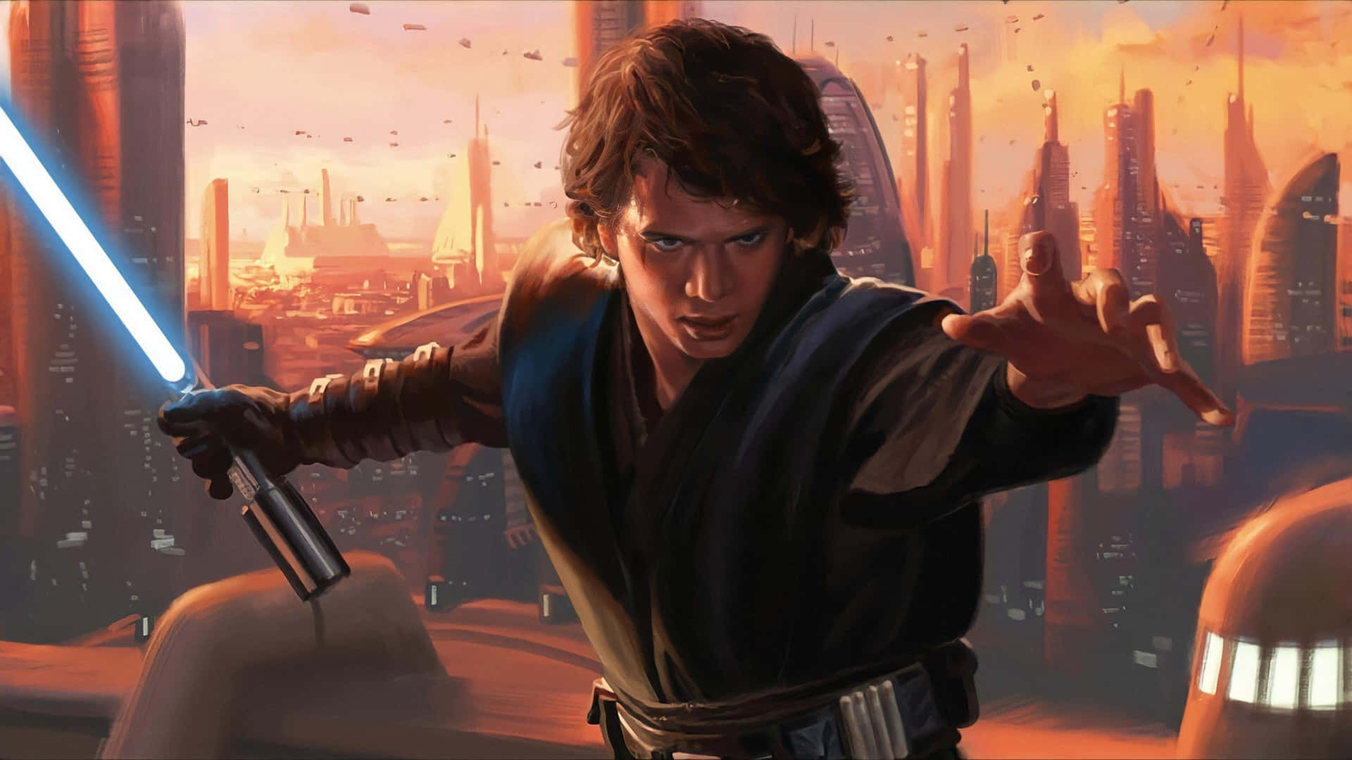 Anakin Skywalker With Lightsaber4 K Artwork Wallpaper