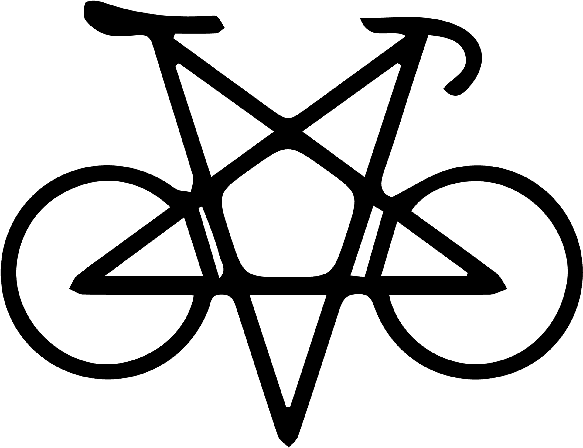 Anarchy Symbol Bicycle Design PNG