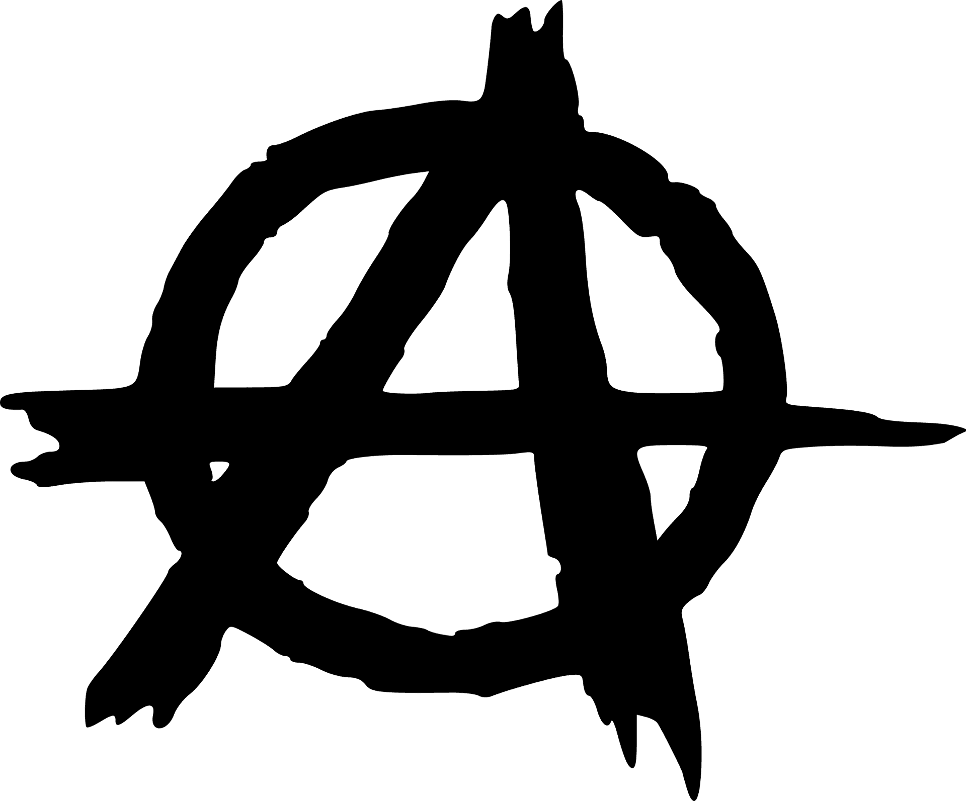 Anarchy Symbol Black Silhouette PNG